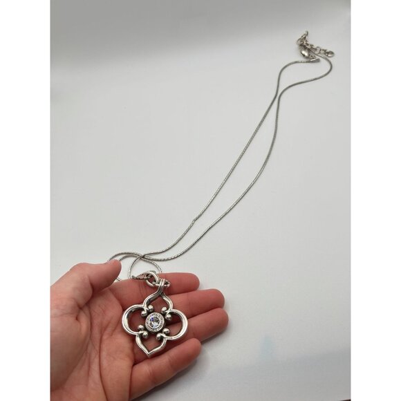 Brighton Toledo Convertible Silver Long Chain Crystal Pendant Necklace - Picture 6 of 7